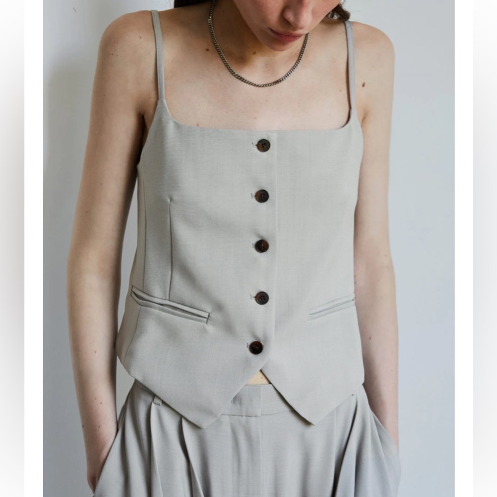 Pixie Market - GREY BUTTON VEST-BESTSELLER - NWT size Medium (sold out online)